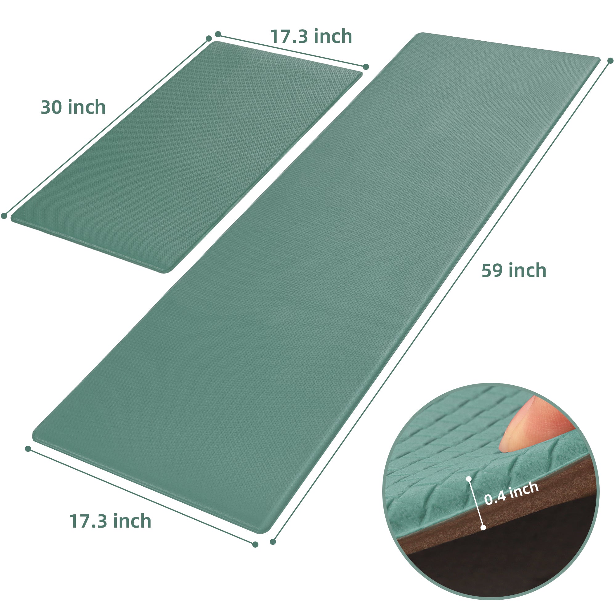 Kitchen Floor Mat Two-piece Set Of Non-slip, Waterproof And Easy To Scrub For Home, Kitchen Pi-Mart