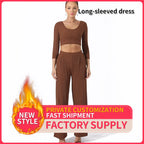 Women's Fashion Simple Solid Color Top Pants Set - SJB-DIAMOND ELITES