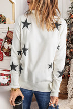 Star Print Sweater Pi-Mart