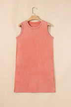 Beau Blue Mineral Wash Pocket Tank Mini Dress