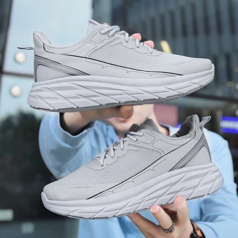Fashion Thick-soled Anti-skid Shoes Ins Slip-on Casual Lazy Shoes Men Outdoor Breathable Lace-up Running Sports Sneakers Pi-Mart