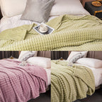 1pc Blanket Flannel/thick Blanket/grey/khaki/royal Blue/white/dark Gray/burgundy/beige/dark Brown/Silvery Gray/taro Purple/green/bedroom/guest Room/living Room/student Dormitory /car/sofa/travel Cute Multifunctional Blanket Lootquake LLC