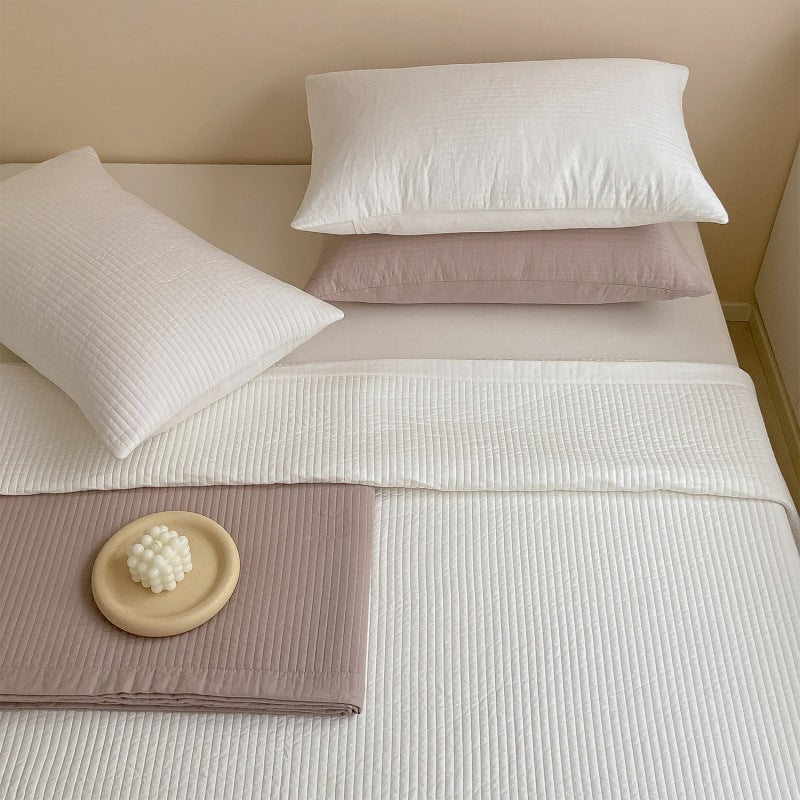 Cotton Three-piece Bed Cover Set Cotton Single Cover Blanket Quilted Thin Summer Quilt Pi-Mart