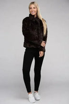Fluffy Zip-Up Sweater Jacket