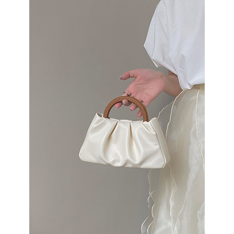 Wooden Handle Fold Cloud Small Handbag Pi-Mart