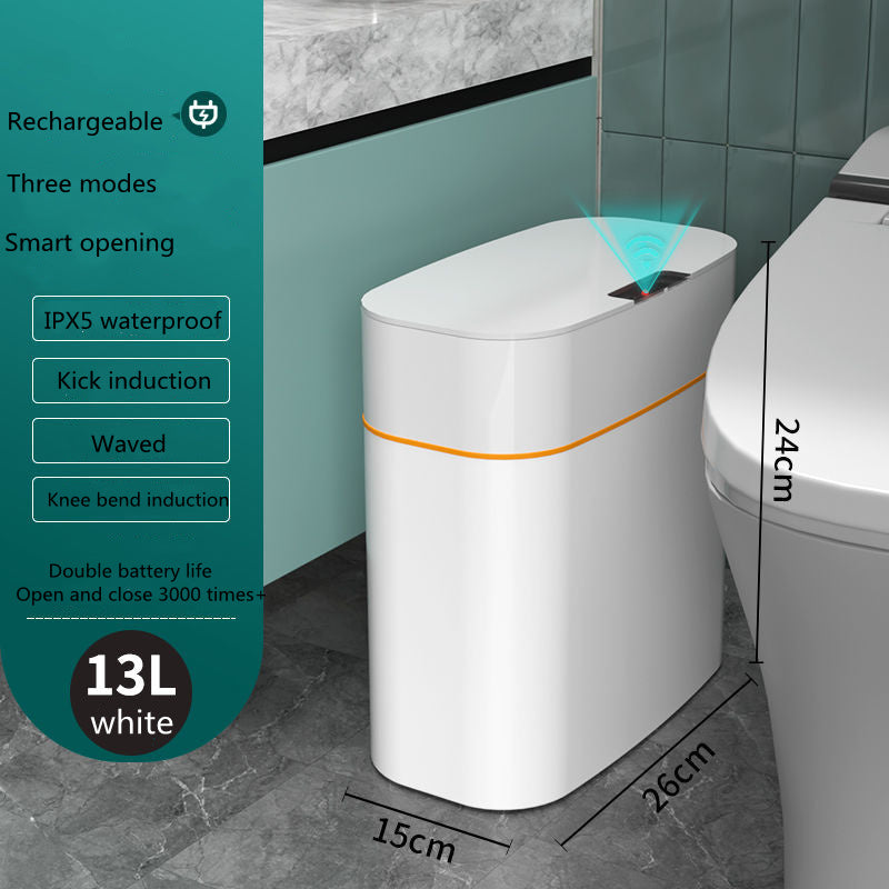 Smart Trash Can With Lid For Bedroom And Living Room Kitchen Storage Box Trash Can Induction Small Car Box Automatic Smart Dustbin Smart Trash Bin Pi-Mart