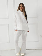 Women's Fashionable Casual Solid Color Long Sleeved Sweatshirt Set - SJB-DIAMOND ELITES