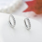 Sterling Silver Earring With Diamond - inlaid Colored Earring Earrings Pi-Mart