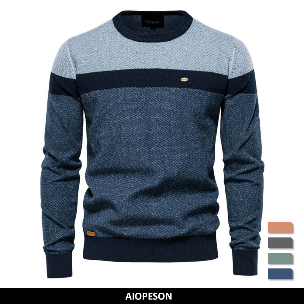 Spliced Cotton Men's Sweater Pi-Mart