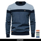 Spliced Cotton Men's Sweater Pi-Mart
