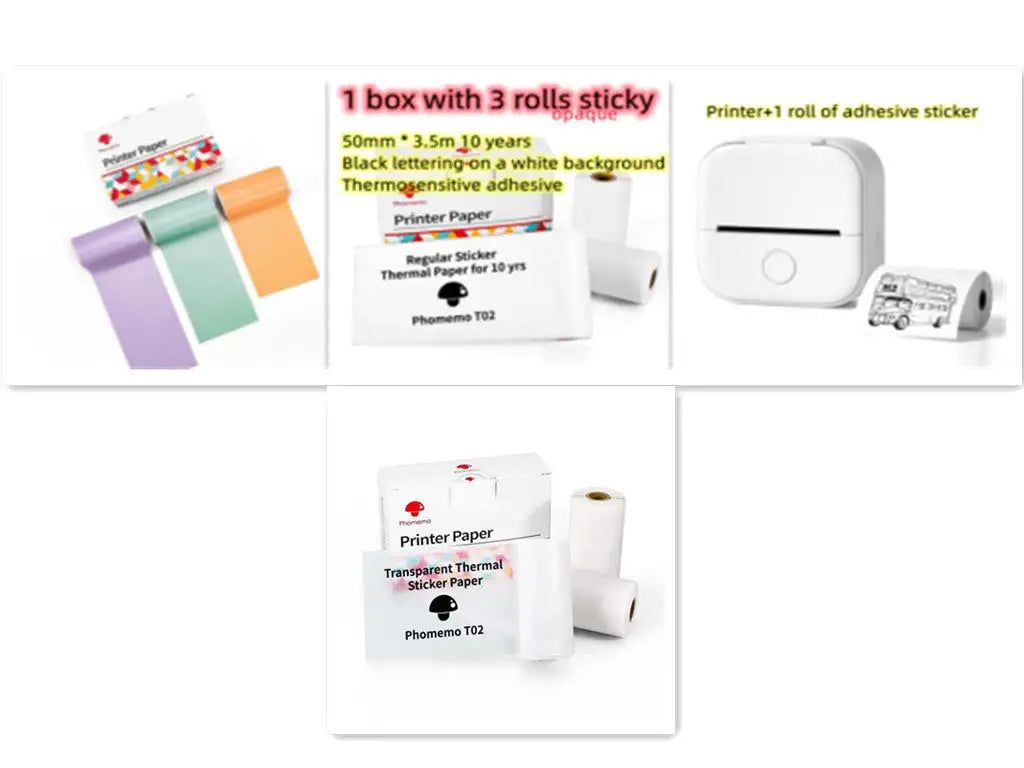 Portable Mini Printer for Students and Hobbyists, Bluetooth Thermal Label Printer - SJB-DIAMOND ELITES