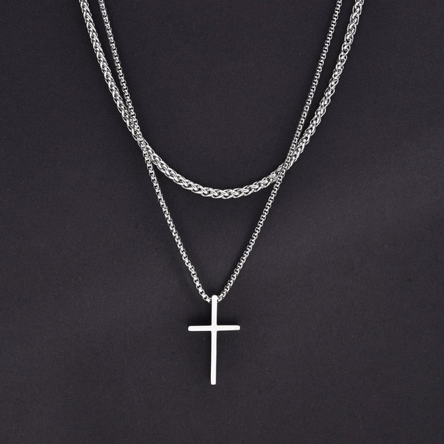 Vnox Mens Cross Necklaces Pi-Mart