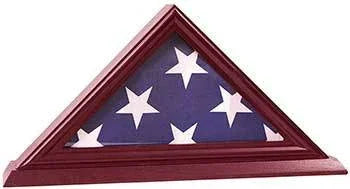 3'x5' Flag Display Case, Shadow Box (Not for Burial Funeral Flag), Solid Wood Cherry Finish The Military Gift Store
