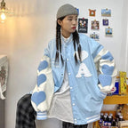 Stitching Heart Embroidery Loose Student Jacket Trendy Pi-Mart