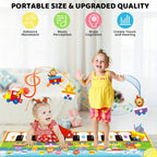 Musical Piano Mat for Kids, Floor Dance Toy with 10 Songs, 8 Animal Sounds, 5 Modes. Children'S Keyboard Blanket Music Touch Game Mat, Music Early Education Toy, Halloween Christmas Gift for Winter Lootquake LLC