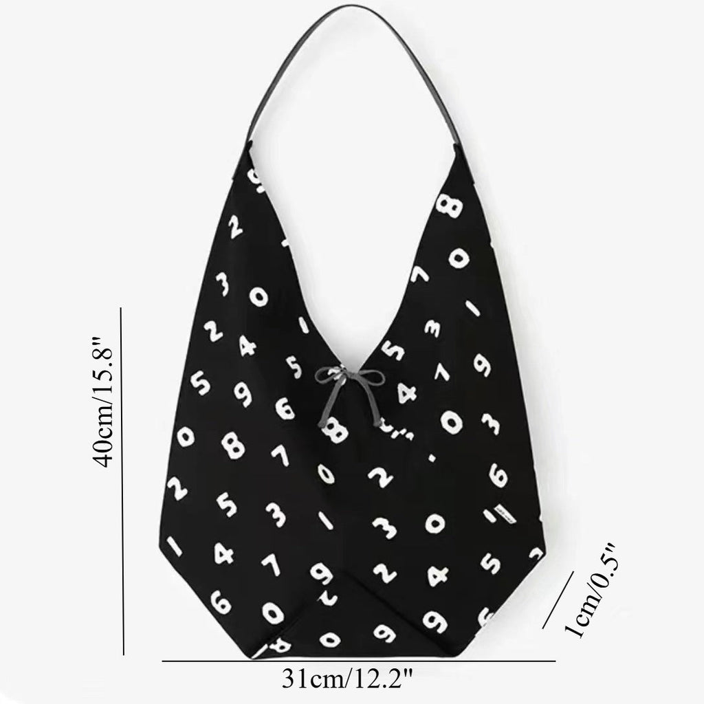 Hobo tote bag, simple digital printed canvas bag, versatile slouchy bag, shoulder bag bag - SJB-DIAMOND ELITES