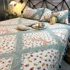 Warm Sunflower Milk Pile Bed Cover Three Piece Set Pi-Mart