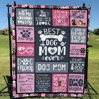 1pc The Best Dog Mom Blanket Splicing Pattern Soft Blanket Flannel Blanket For Sofa Bed