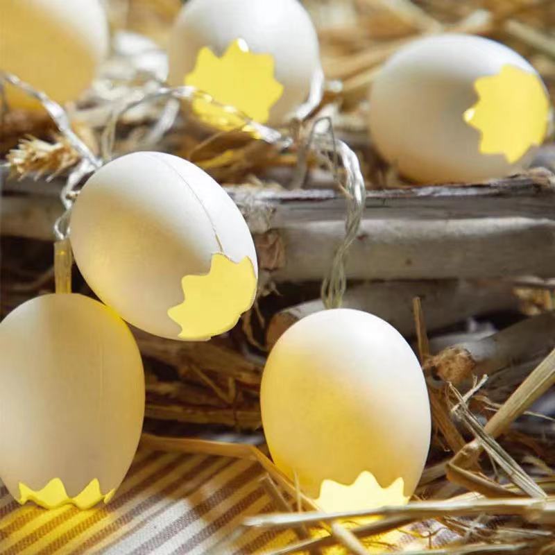 New Easter Broken Shell Egg String Lights Led Egg Lanterns Flashing Lights String Lights Christmas Decoration Lights Pi-Mart