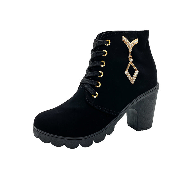 Rubber New Personalized Versatile High Heel Boots Pi-Mart