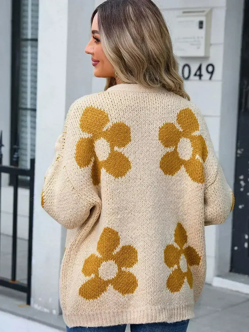 Angel Wings Flower Open Front Long Sleeve Cardigan - Trendy & Comfortable - SJB-DIAMOND ELITES