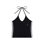 Loki & Ivy Women's Color Block Halter Crop Tank Top