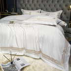 Tencel Quilt Cover Embroidered European Washed Cotton Four-piece Set Pi-Mart