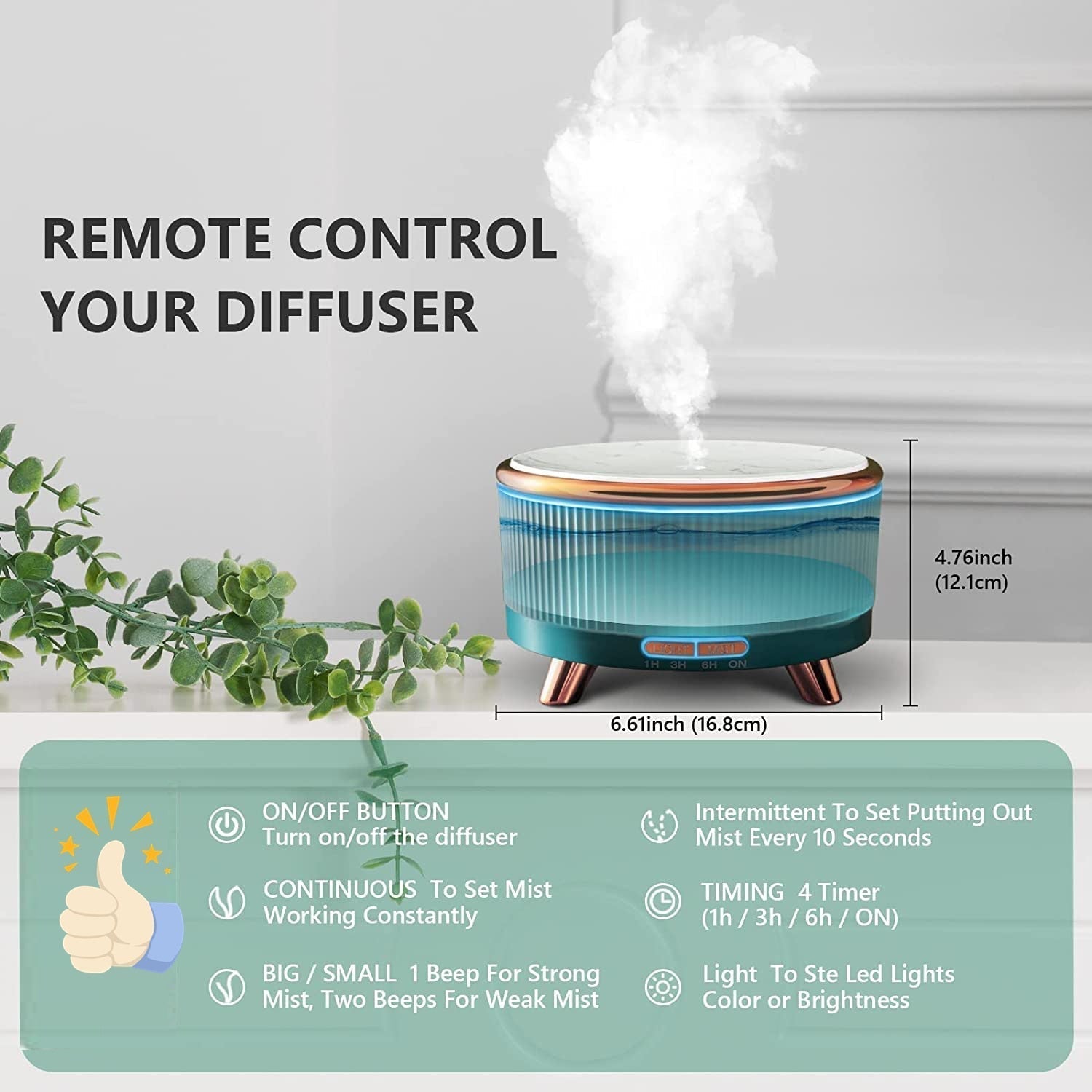 Ultrasonic Mist Sprayer with LED Night Lamp Pi-Mart