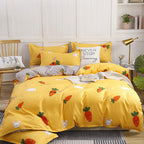Simple Cotton Sanding Four-piece Set Thickening Small Bed Quilt Cover Pi-Mart