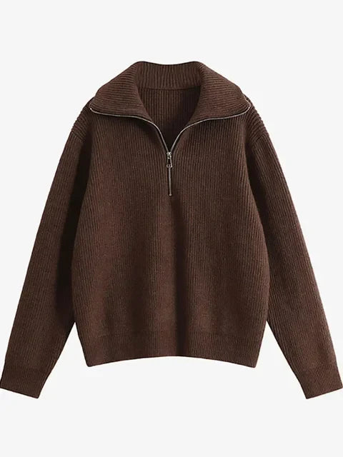 Turtleneck Zipper Sweater Pi-Mart