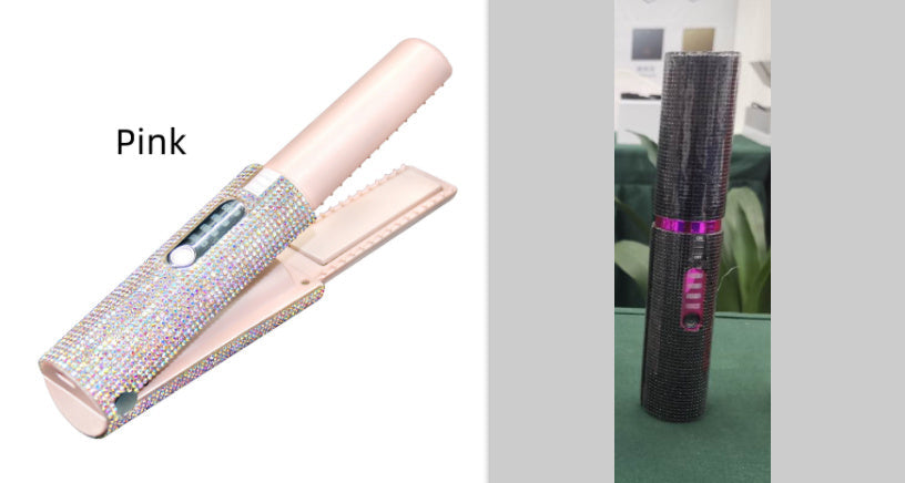 2-In-1 Electric USB Hair Straightening Brush Straightener Brush Multifunctional Comb Straightening Styler Hair Curler Pi-Mart