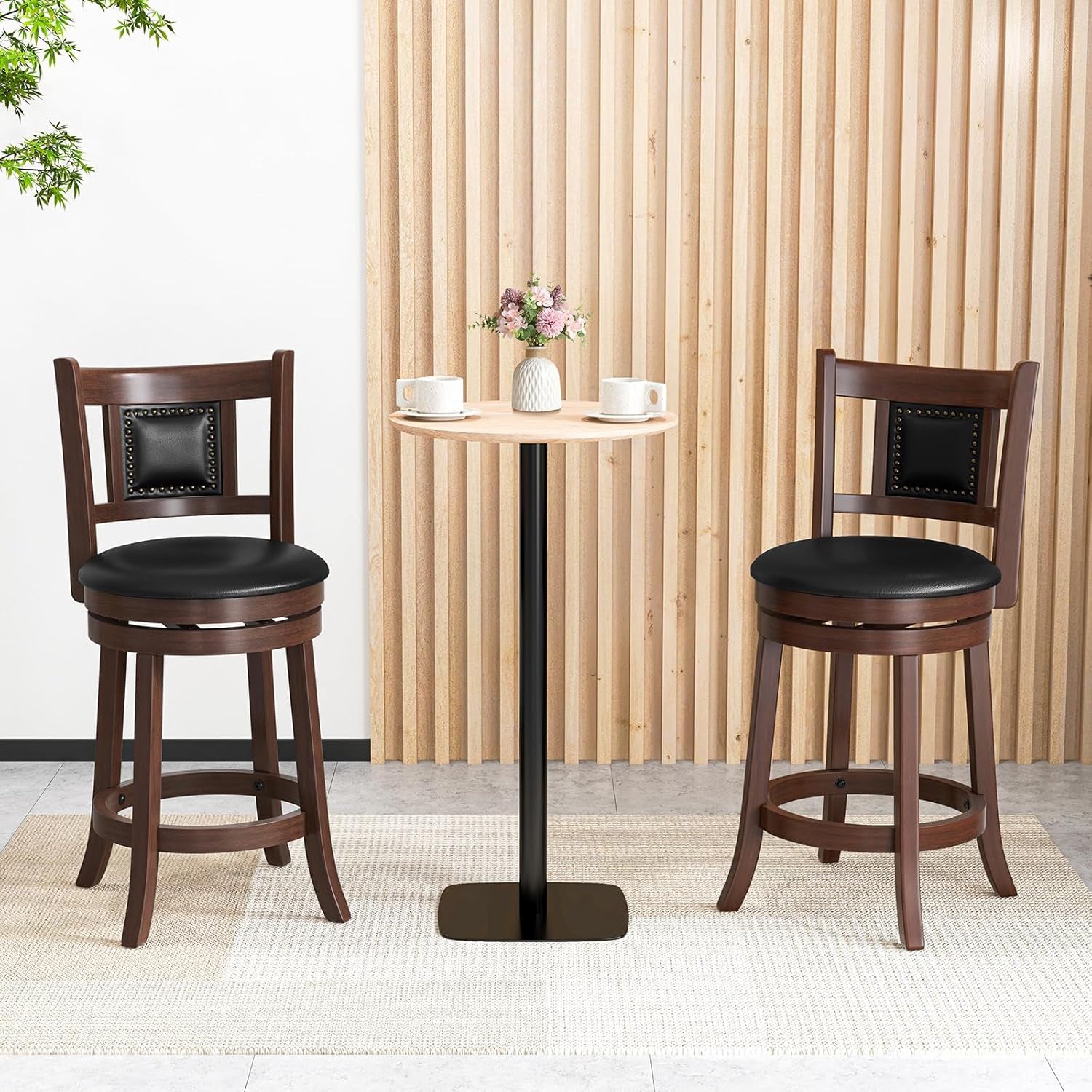 Ergonomic Swivel Bar Stools Set of Two Lootquake LLC