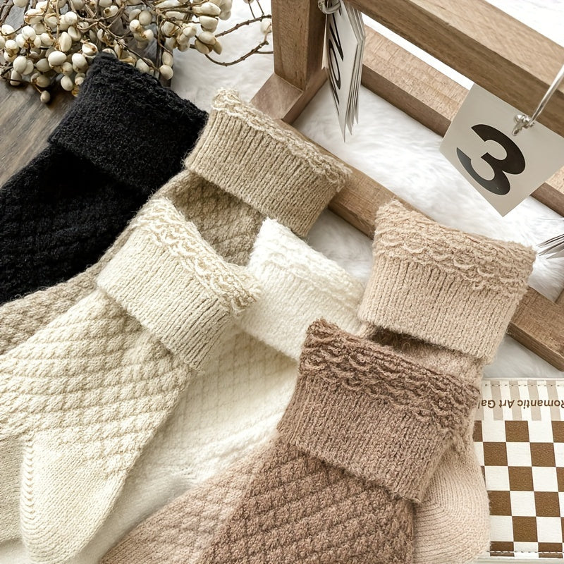 Women’s Plaid Fuzzy Socks - 6-Pair Value Pack | Comfortable, Stretchy, & Chic Mid-Tube Hosiery Lootquake LLC