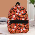 Pumpkin witch pattern digital print backpack, waterproof nylon backpack purse, student backpack purse, - SJB-DIAMOND ELITES