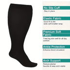 1pair Unisex Plus Size Compression Socks, Knee Length 20-30 Mmhg Breathable Circulation Calf Socks, Women Men's Socks & Hosiery Lootquake LLC