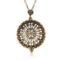 Hollow Retro Magnifying Glass Necklace Alloy Plating