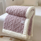 1pc Double-Sided Fleece Bed Blanket, Autumn And Winter Thickened Sofa Blanket, Air Conditioning Blanket, Suitable For All Seasons, Christmas present Lootquake LLC