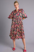 Full Size Printed Satin Midi Dress Plus Size Beautiful Women Dress Unique Design Dress Stevvex