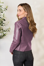 Women Classic Neck Zip-Up Jacket For Everyday Wear Elegant Girls Jacket Stevvex
