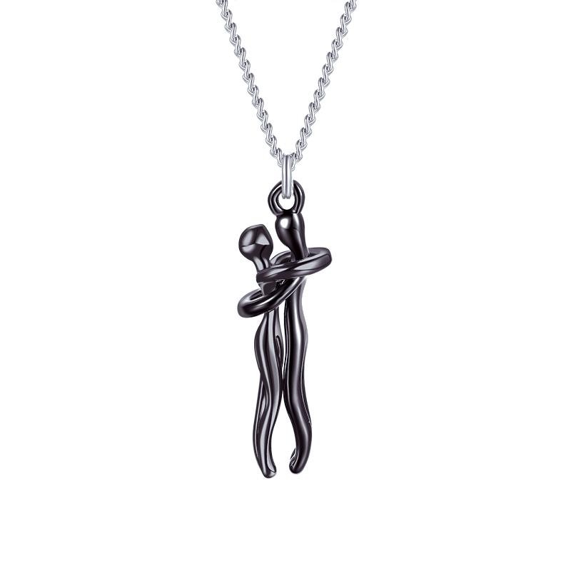 Couple Hugging Pendant Necklace Pi-Mart