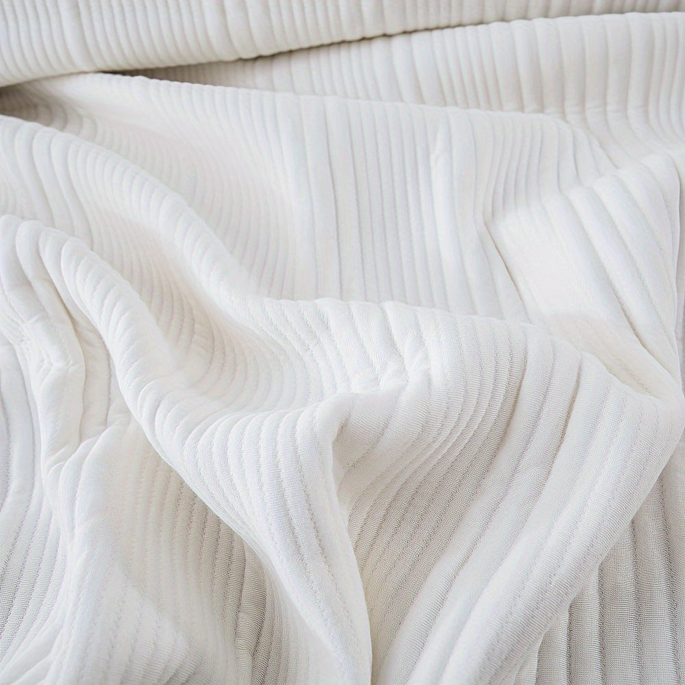 [Fast Arrival] 1pc Ultra-Soft Cloud-Like Cotton Jersey Bed Blanket - Bed Blankets - Plush Quilted Bedspread for Year-Round Comfort, Machine Washable, Soft Coverlet for Cozy Sleeping
