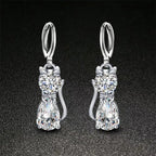 Cute Kitty Zircon Pendant Alloy Plated Silver Accessories Necklace Pi-Mart