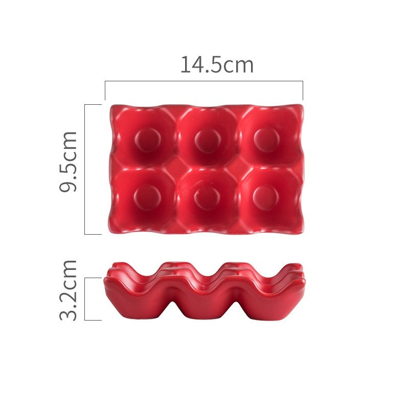 Home Kitchen Creative Ceramic Egg Grid Egg Rack Pi-Mart