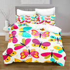 3D Digital Printing Butterfly Pattern Brushed Quilt Cover Pillowcase Bedding Set Pi-Mart