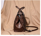 Genuine leather tote bag for women retro one-shoulder portable big purse - SJB-DIAMOND ELITES