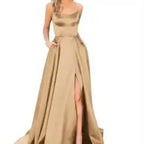 Solid Color Long Slimming And Shoulder Hollow Girlfriends Fashion Bridesmaid Party Dress - SJB-DIAMOND ELITES