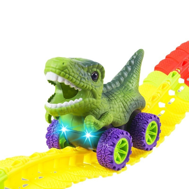Children's Roller Coaster Dinosaur Track Electric Plastic Toy Pi-Mart