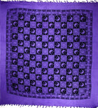 Checkered Sun And Moon Tapestry With Tassels Purple Saffron
