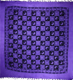 Checkered Sun And Moon Tapestry With Tassels Purple Saffron