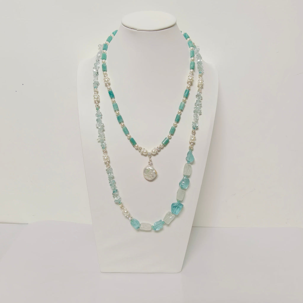Handmade Premium Crystal Necklace |  Artisan Woven Jewelry with Alloy Accents  | Elegant Sparkling Statement Necklace for Women (MAC344)